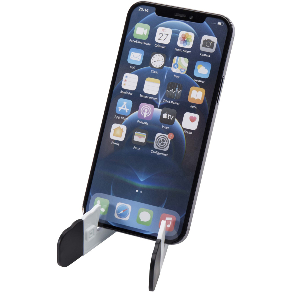Logo trade promotional item photo of: Buna recycled plastic foldable tablet and phone stand